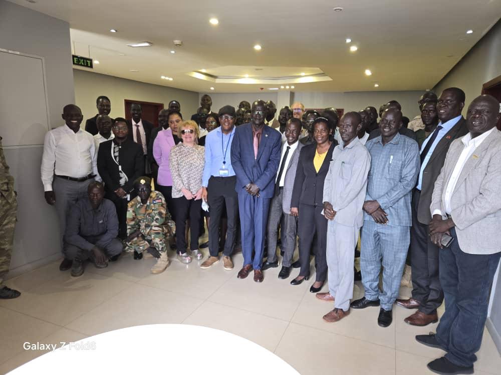 Dr. Gassama with South Sudan government officials and stakeholders during a high-level engagement in Juba