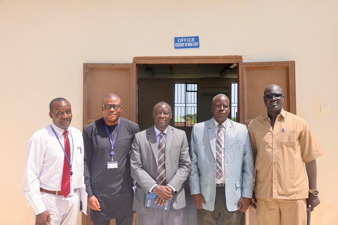 Dr. Gassama and colleagues outside the Office of the President of the High Court in Warrap State
